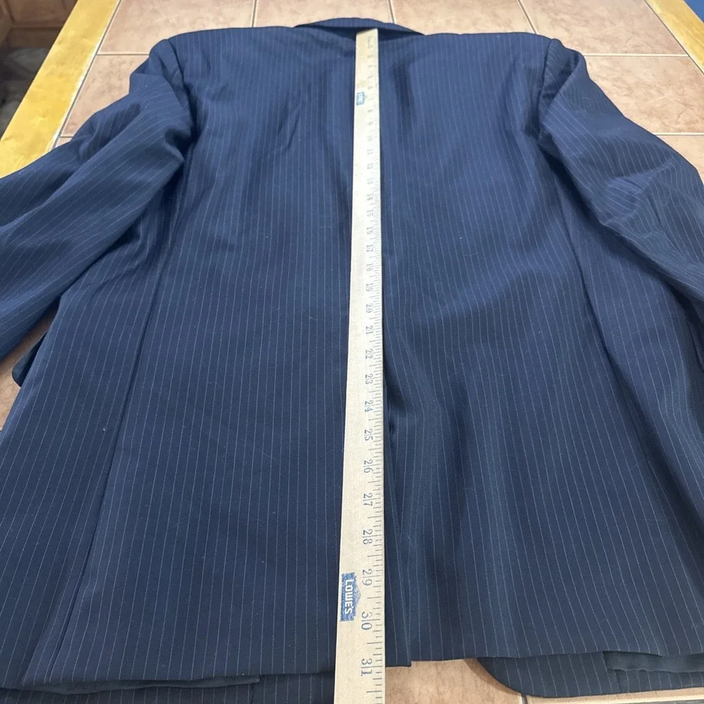Hickey Freeman Blazer 42R Blue Pinstripe Wool Sport Coat Suit Jacket USA Made